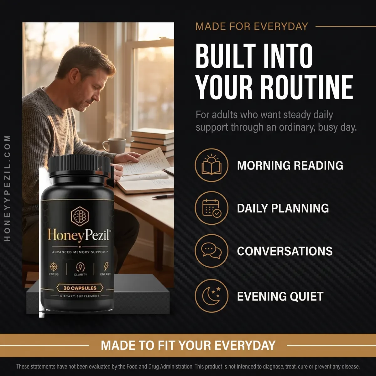Who HoneyPezil is for: adults who want an easy daily memory support habit at work, study and home